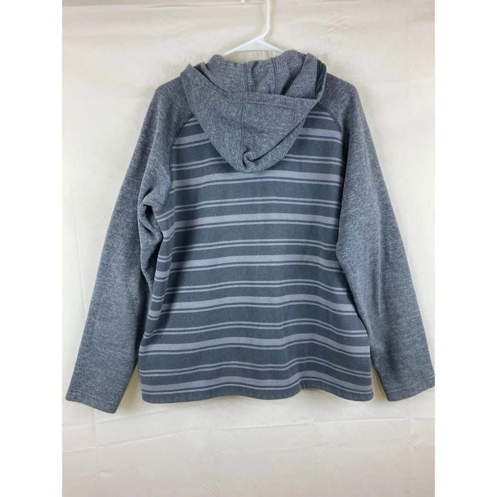 Vtg Y2K Patagonia Better Sweater Hoody Men L Grey Striped Full Zip Fleece Jacket